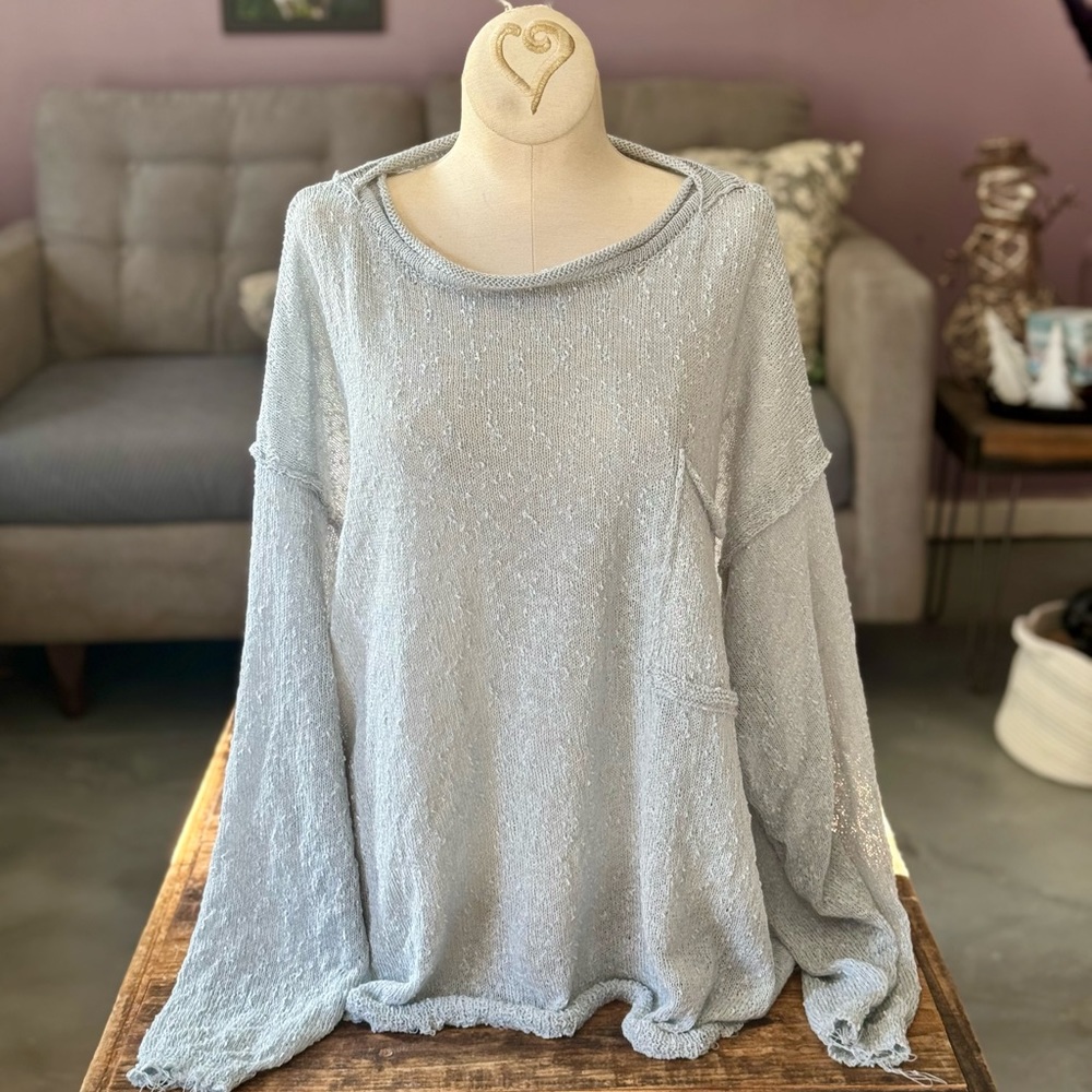 NWOT Three Bird Nest Jolene pullover light blue medium